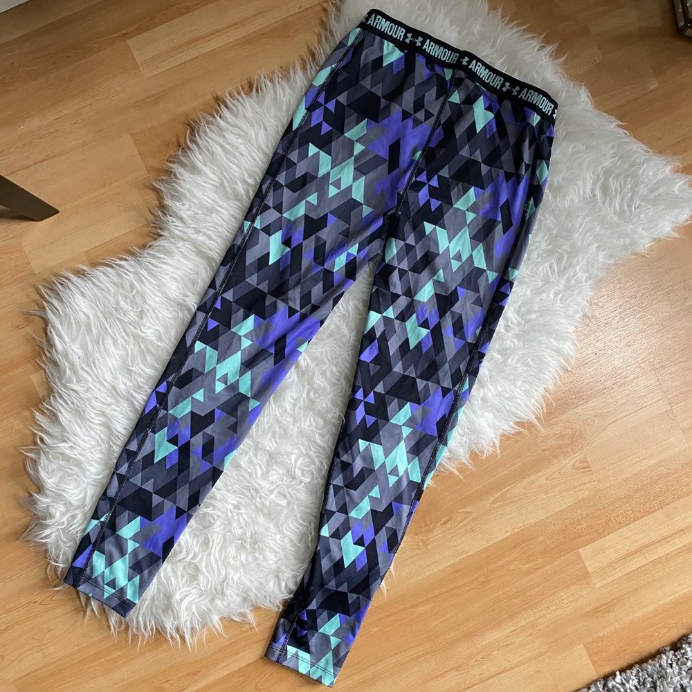 UNDER ARMOUR Heat Gear Leggings, Geometric Print⭐️ - Picture 4 of 5